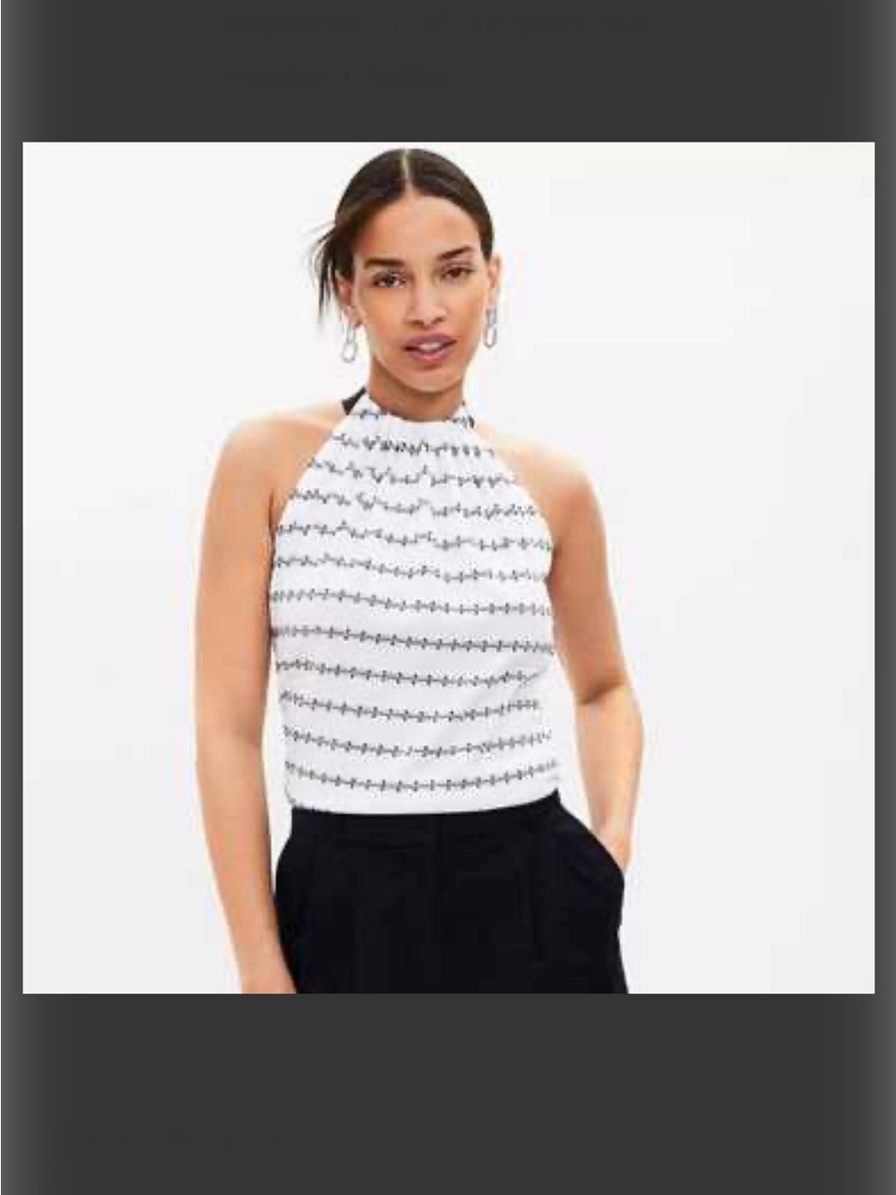 NWT LOFT Striped Dot Modern Halter Top Size - Large